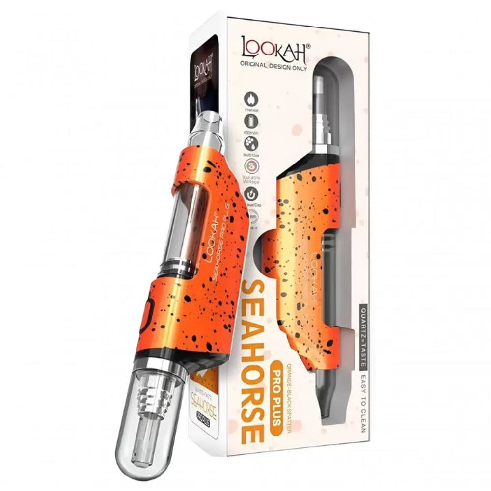 Lookah Seahorse Pro PLUS Electronic Nectar Collector Orange Black Spatter