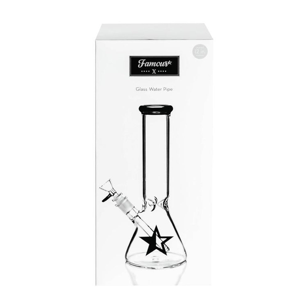 Famous X Glass Beaker Ice Bong