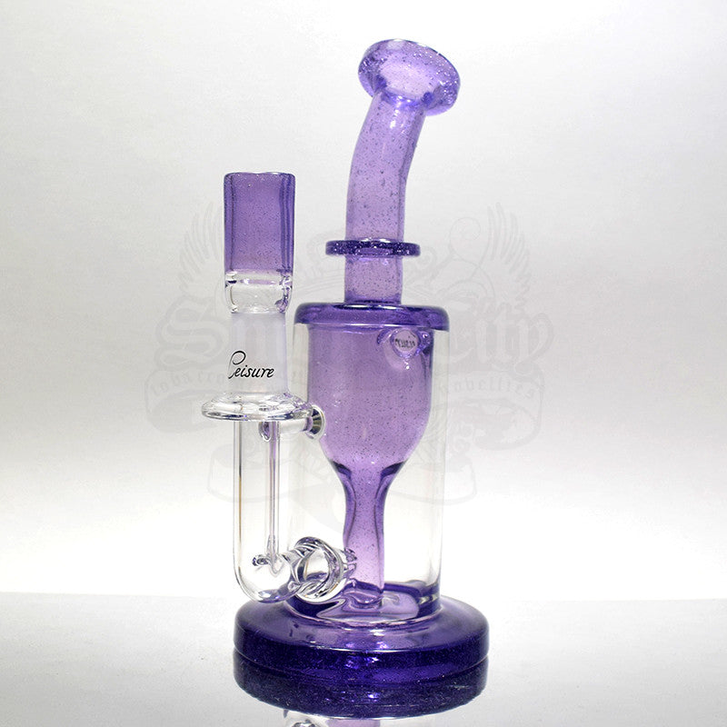 Leasure Glass - 14mm Purple Rain Incycler Vapor Rig - Smoke City