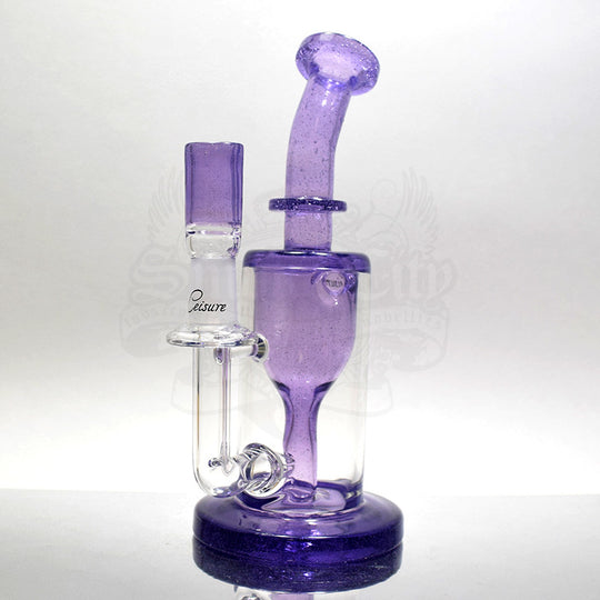 Leasure Glass - 14mm Purple Rain Incycler Vapor Rig - Smoke City