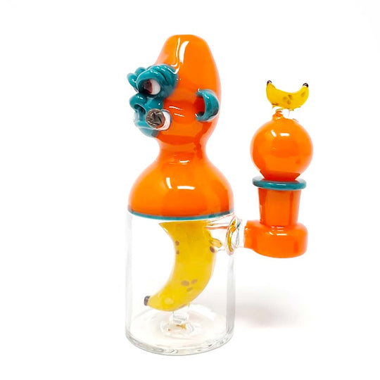 Smoking Chimp - Orange & Peacock By John Fischbach FISH