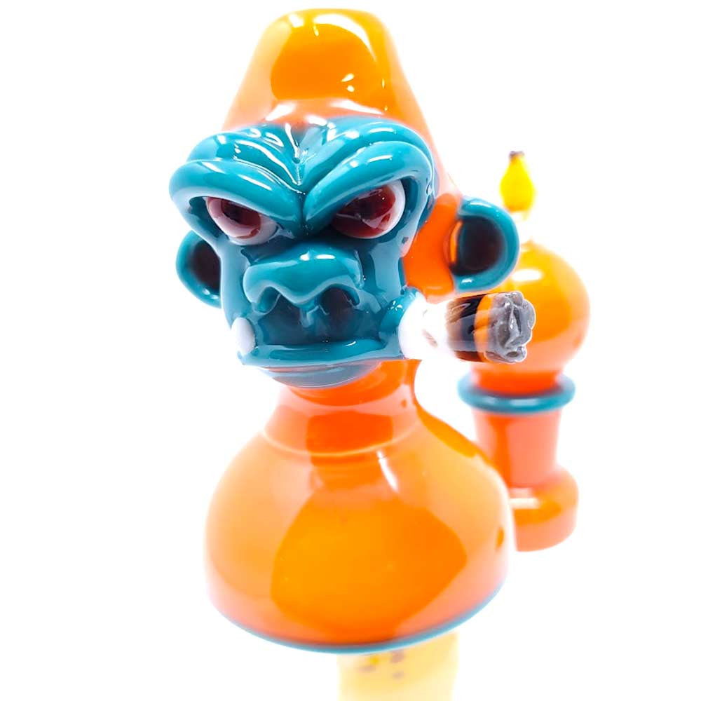 Smoking Chimp - Orange & Peacock By John Fischbach FISH