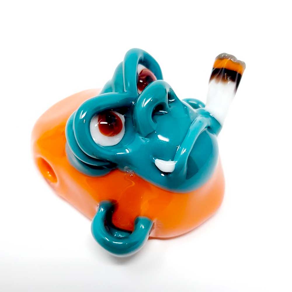 Smoking Chimp - Orange & Peacock By John Fischbach FISH