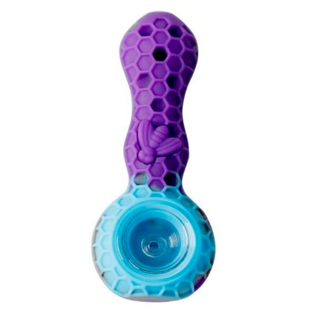 Silicone Honeycomb Hand Pipe with Cleaner and Storage Compartment