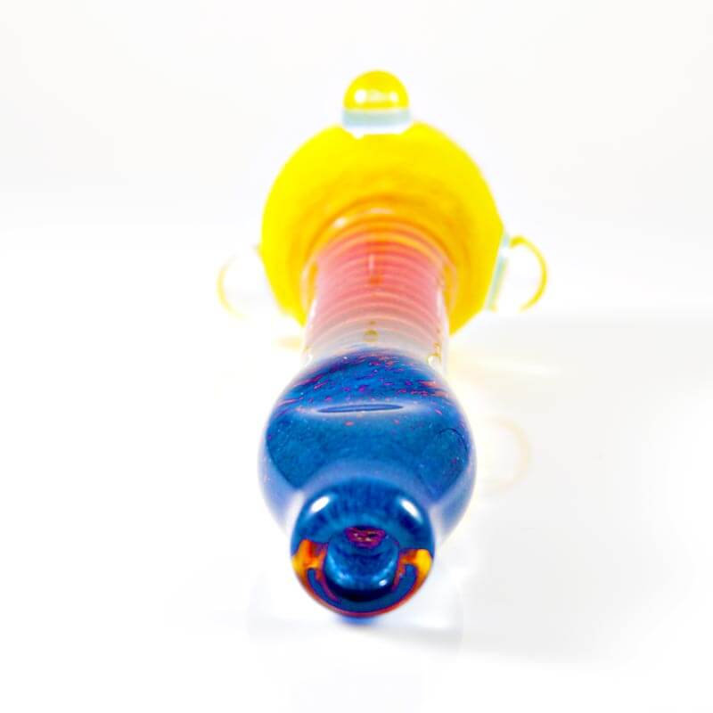 Insane Glass Chillum Yellow Red Blue Mouth