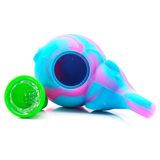 Silicone Elephant Pipe with Glass Bowl