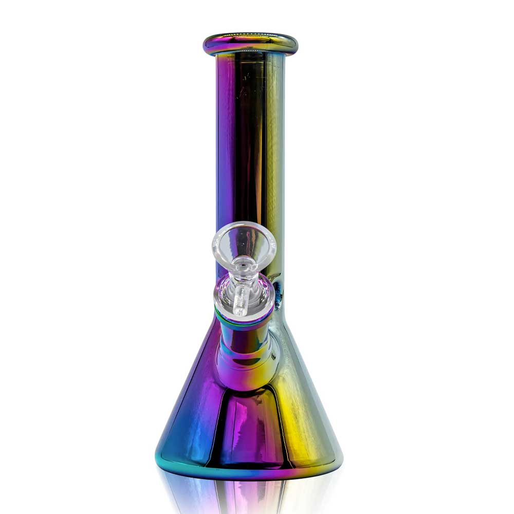 8" IRIDESCENT BEAKER BONG RAINBOW