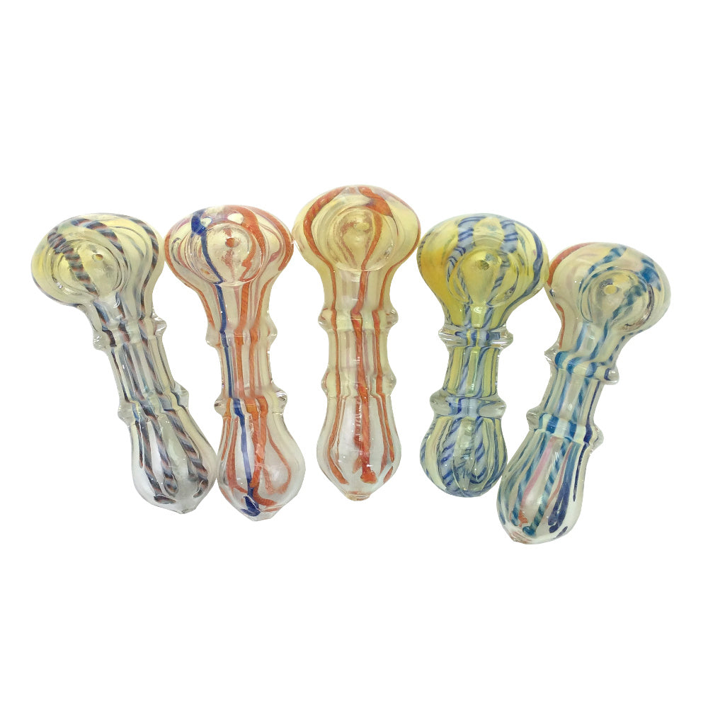 3.5 Inch Frit Rope 2 Ring Fumed Hand Pipe
