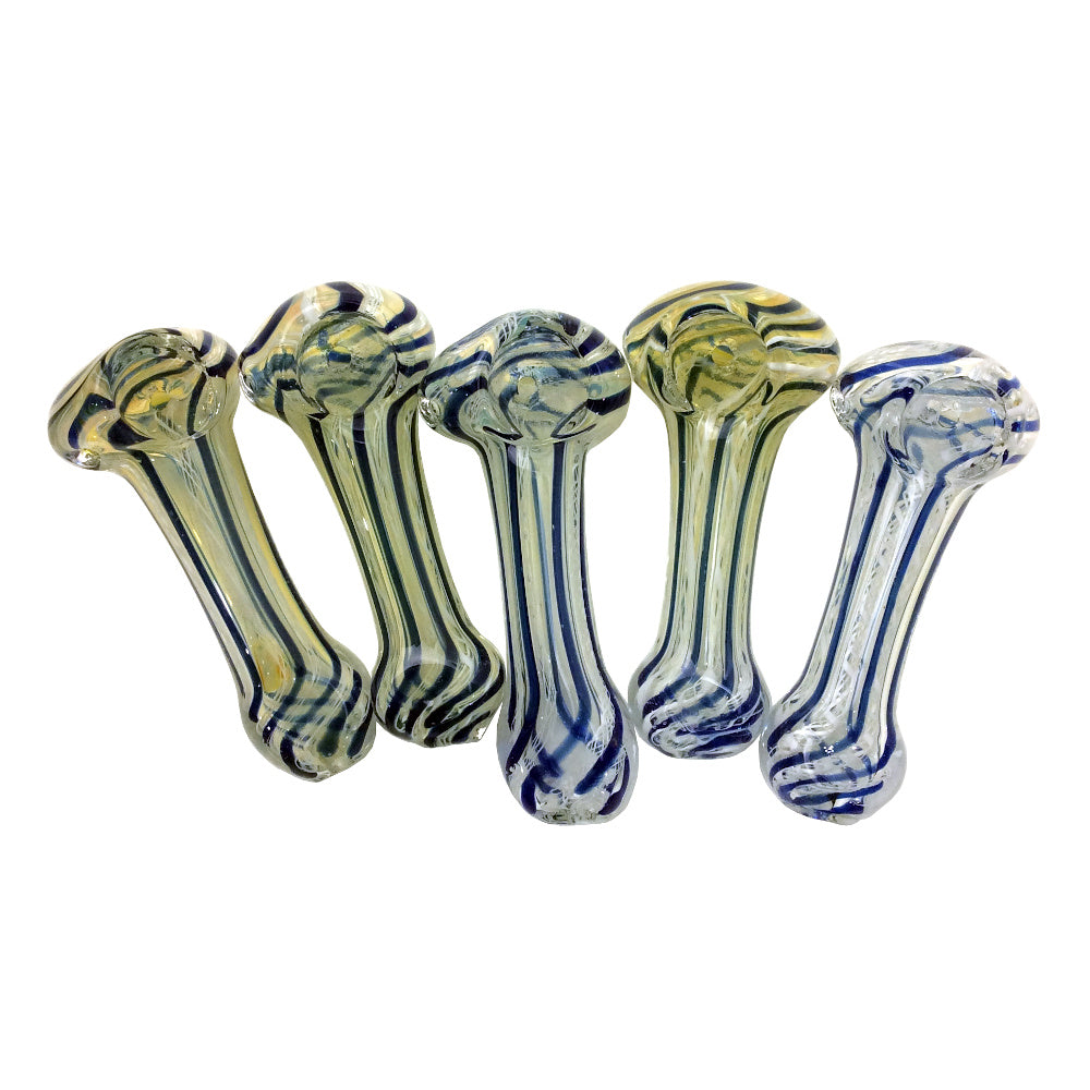 3 Inch Spoon Solid And Twist Frit Lines Hand Pipes