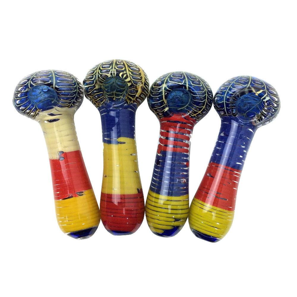 4.5 Inch Double Glass Webbed Head Hand Pipes