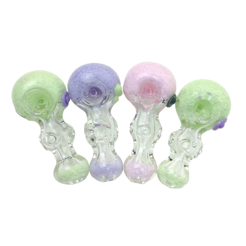 4.5 Inch Frit Dust Three Bubbles Hand Pipes