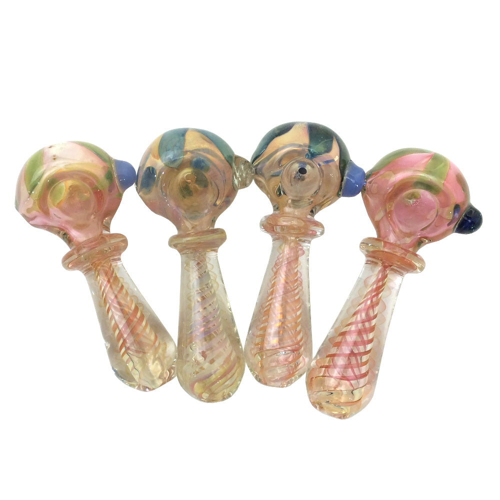 4.5 Inch Fumed Spoon Flower Head Hand Pipes