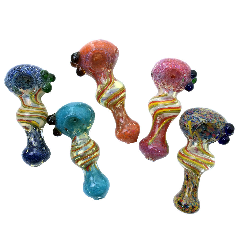 4 Inch Fumed Frit Marble Body Hand Pipe