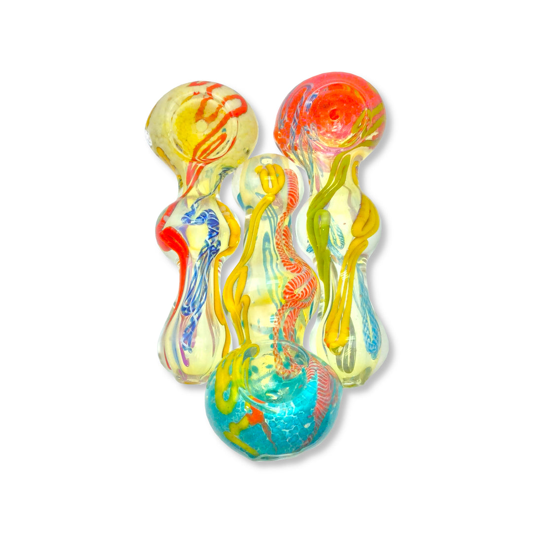 4 Inch Fumed With Multi Frit Patterns Hand Pipe