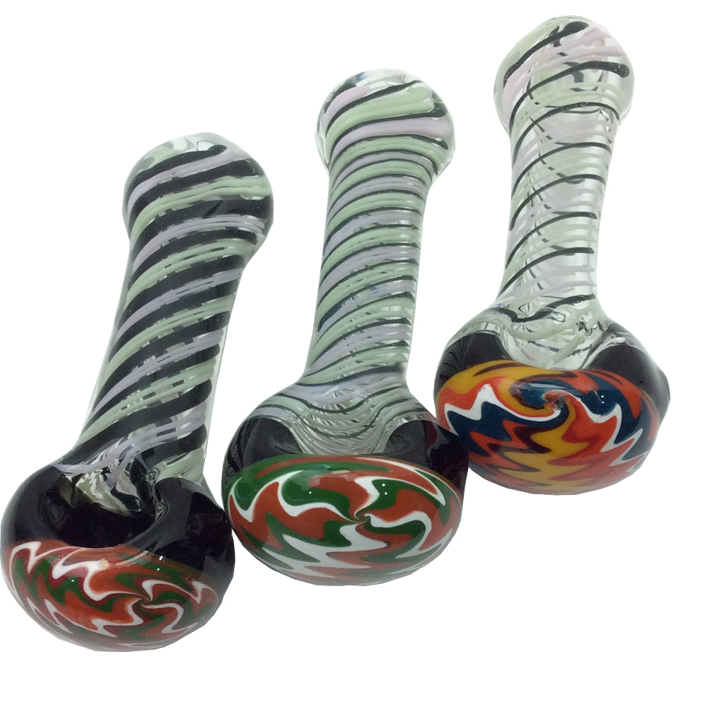 4 Inch Molino Clear Body Swirl Hand Pipe