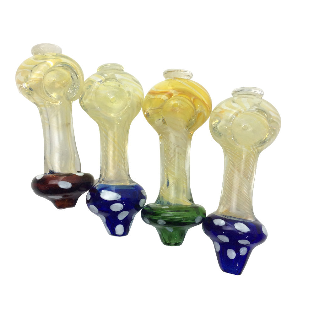 4 Inch Mushroom Top Fumed Hand Pipes