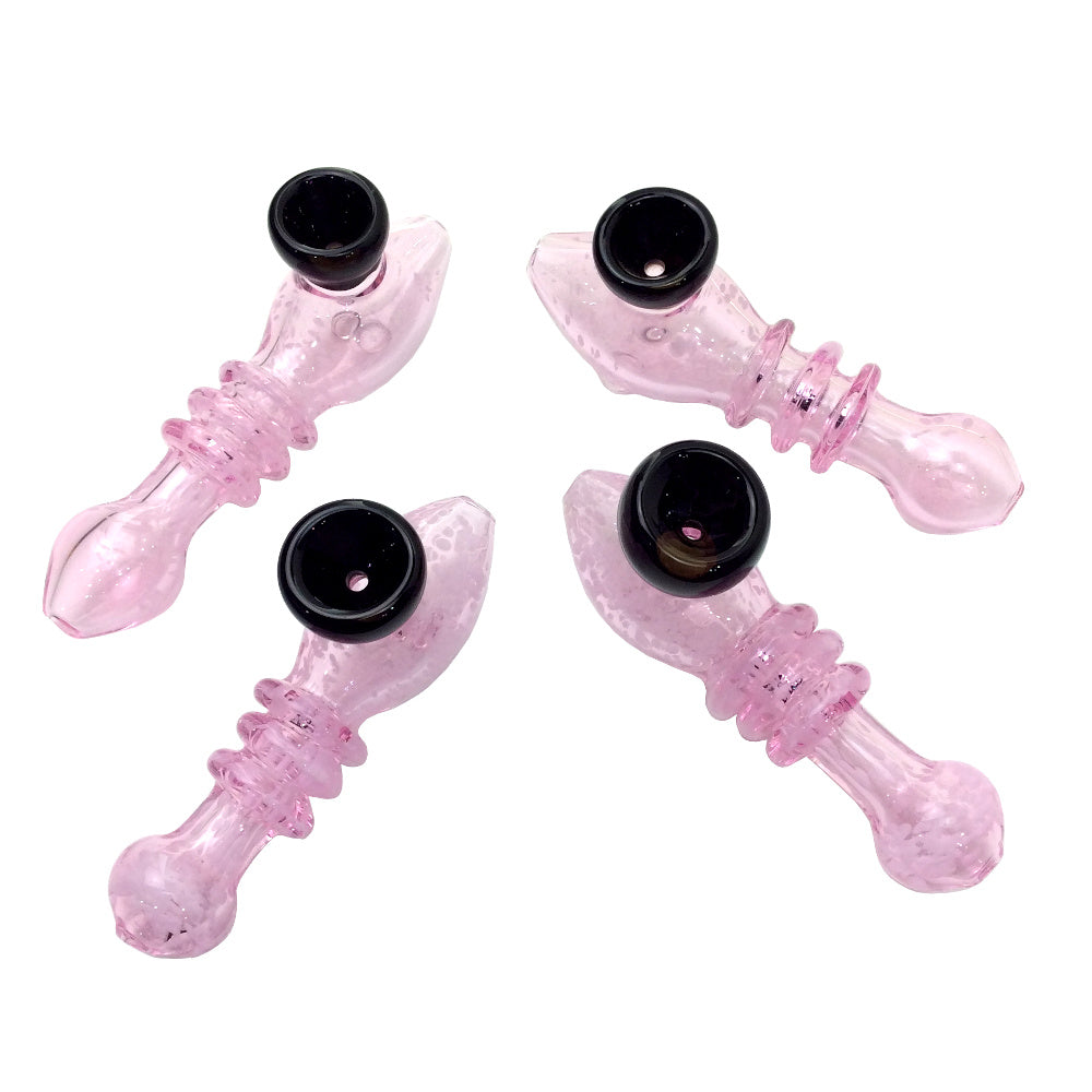 5 Inch Pink And Black Steam Roller Hand Pipes