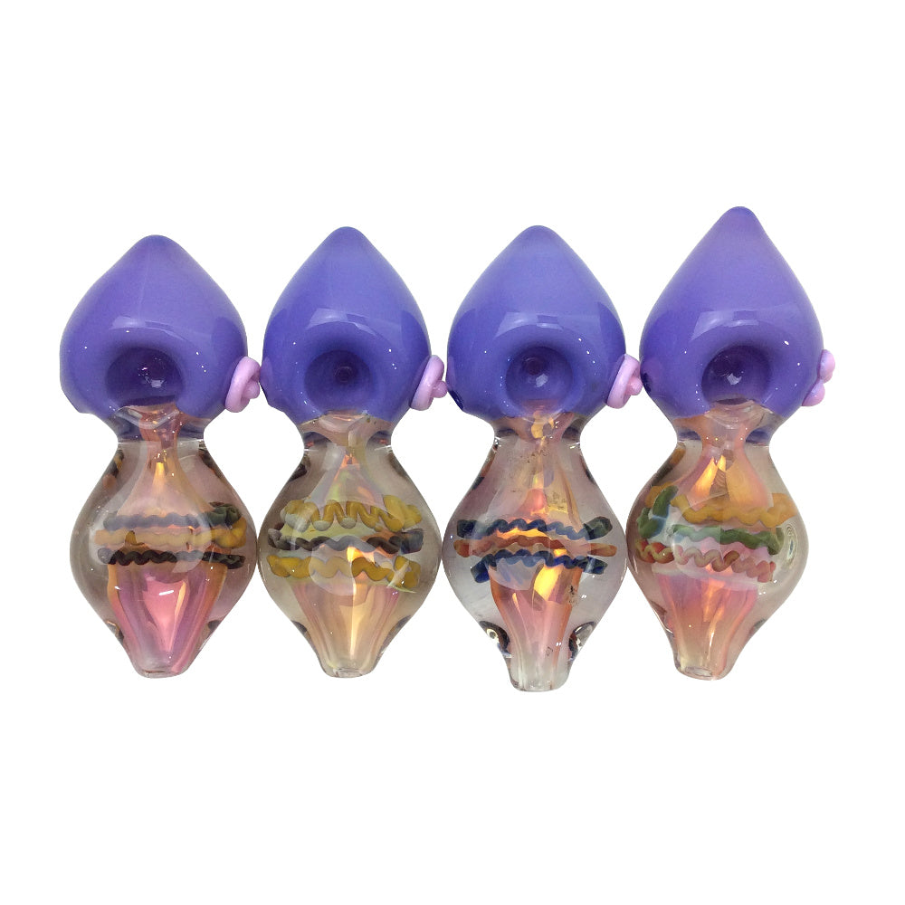 5 Inch Tear Drop Rasta Striped Fumed Slime Hand Pipes