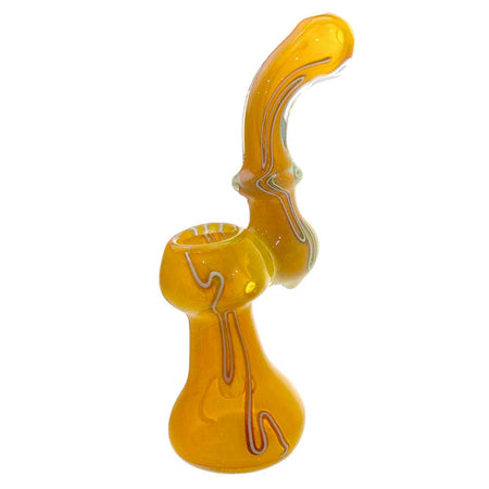 6.5" Gold Fumed Frit Bubbler - Unique and Stylish Smoking Device with Gold and Frit Glass Accents