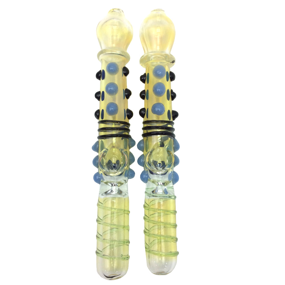 9.5 Inch Gold Fumed Multi Buttons Steam Roller Hand Pipe