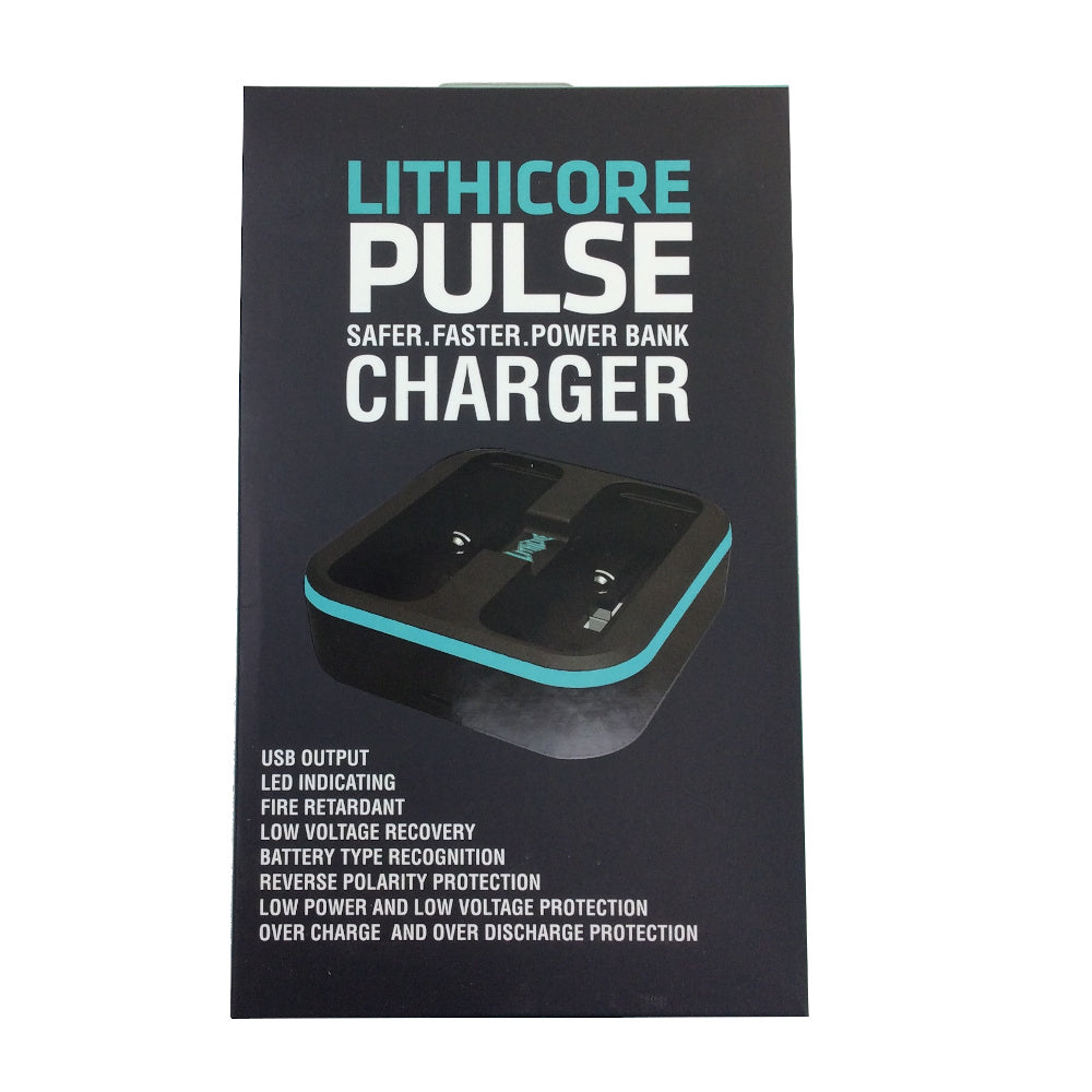 Lithicore Pulse 2 Bay Charger Packaging