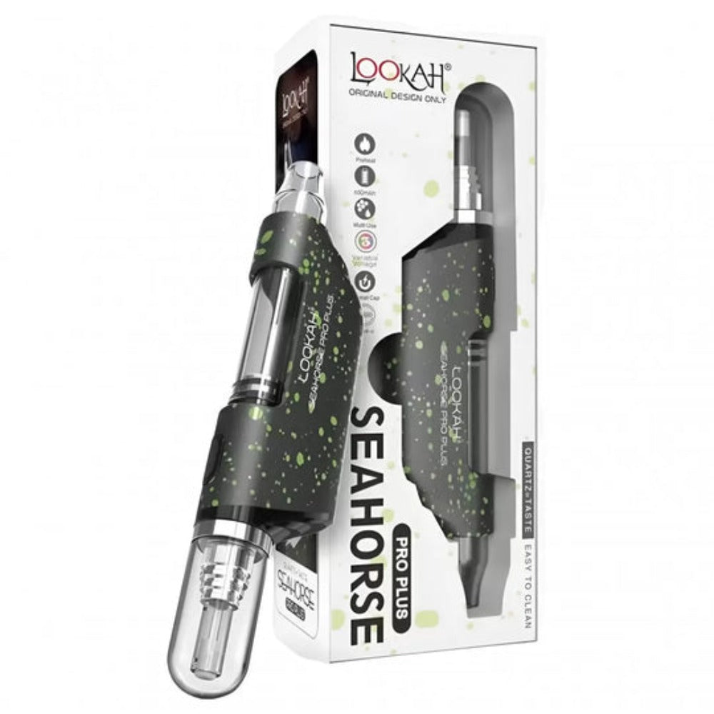 Lookah Seahorse Pro PLUS Electronic Nectar Collector Black Green Spatter