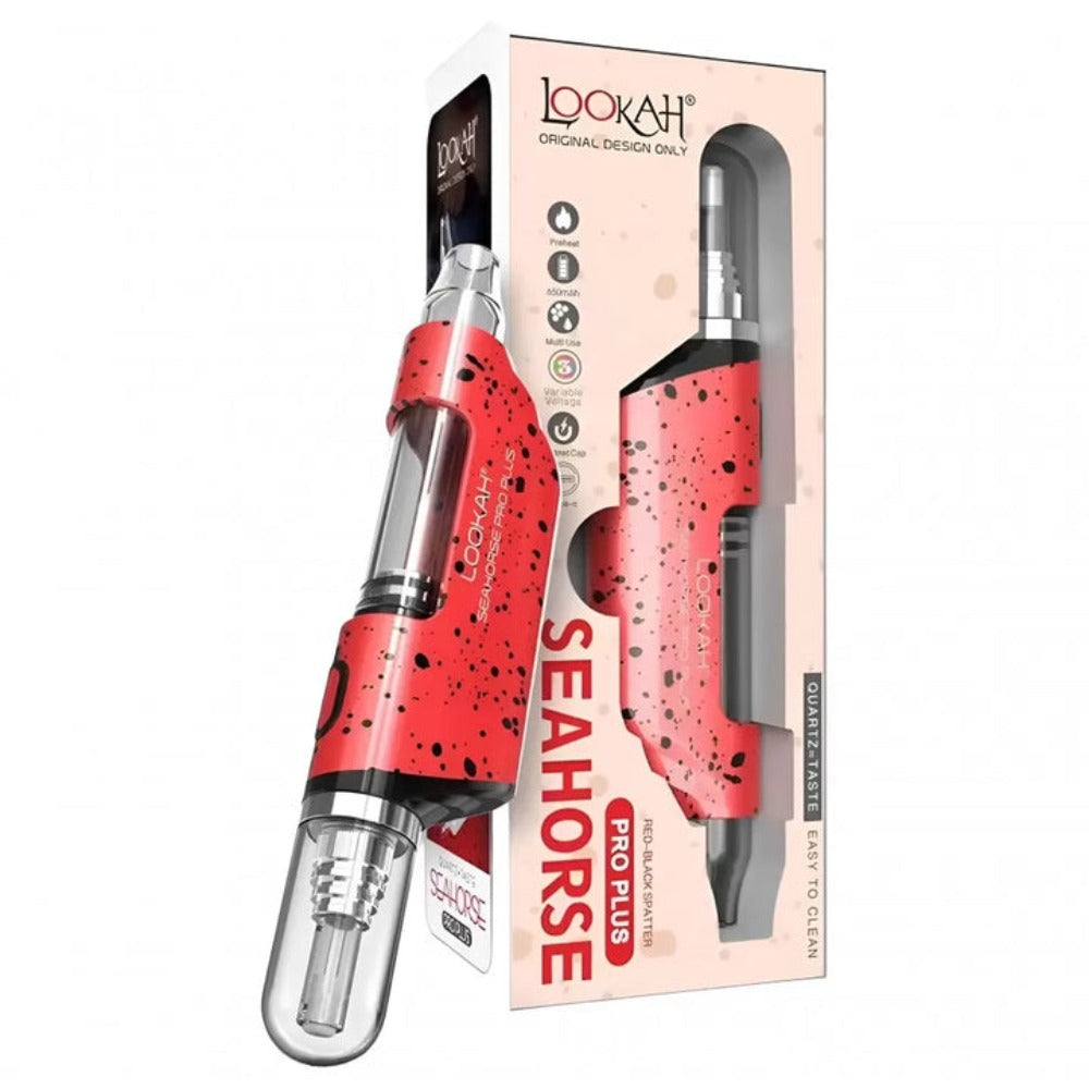 Lookah Seahorse Pro PLUS Electronic Nectar Collector Red Black Spatter