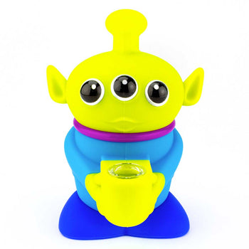 Toy Story Green Alien Silicone Bubbler Pipe Front View