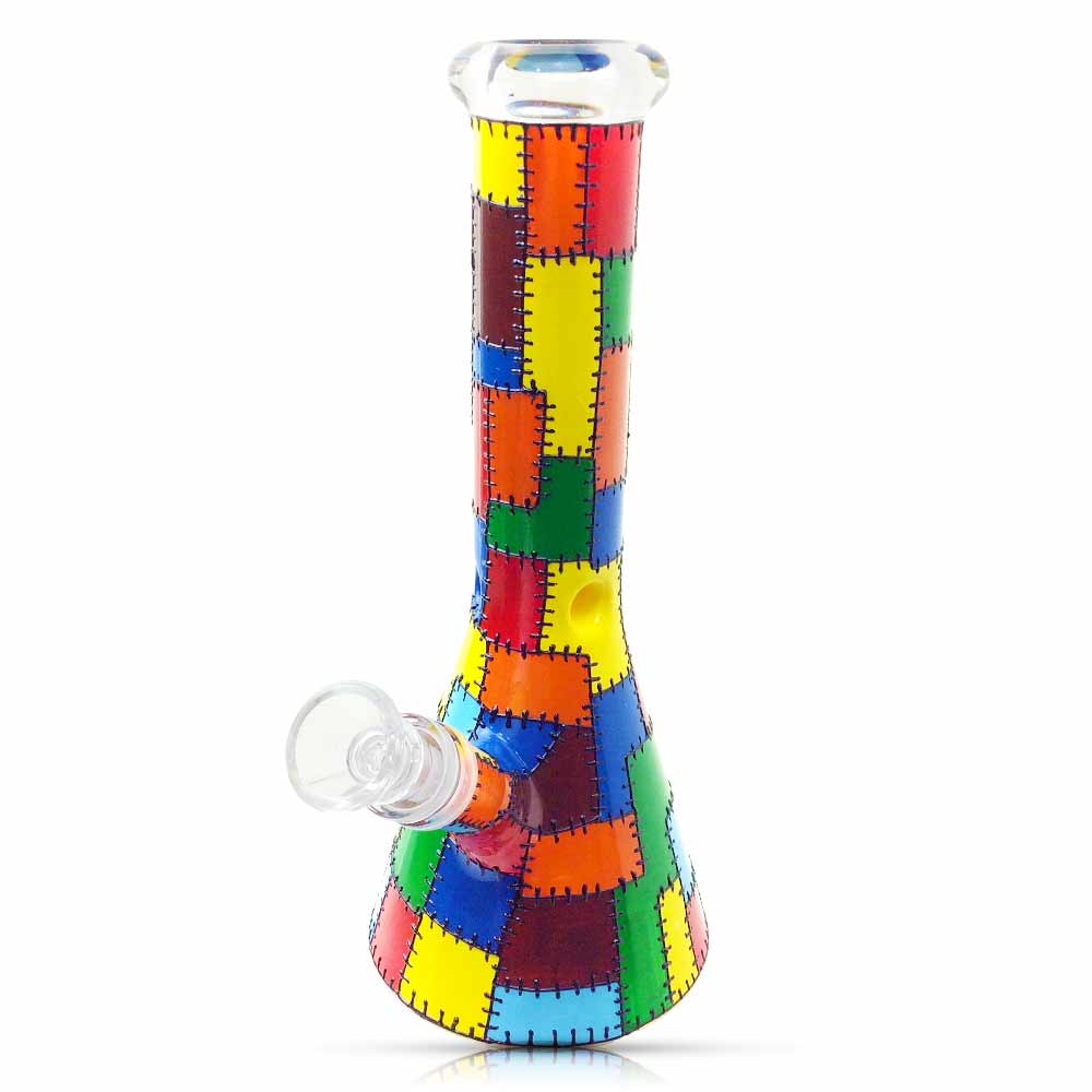 10 INCH 5MM STITCHED COLORS BEAKER WATER PIPE