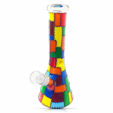 10 INCH 5MM STITCHED COLORS BEAKER WATER PIPE