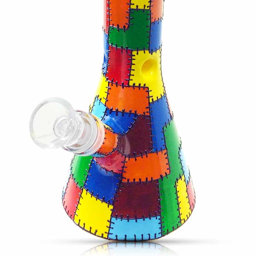 10 INCH 5MM STITCHED COLORS BEAKER WATER PIPE