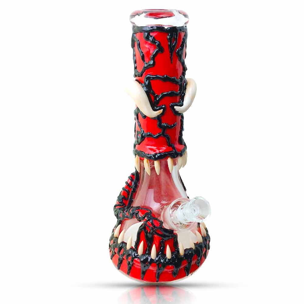 12 INCH 7MM RED EVIL 3D BEAKER WATER PIPE