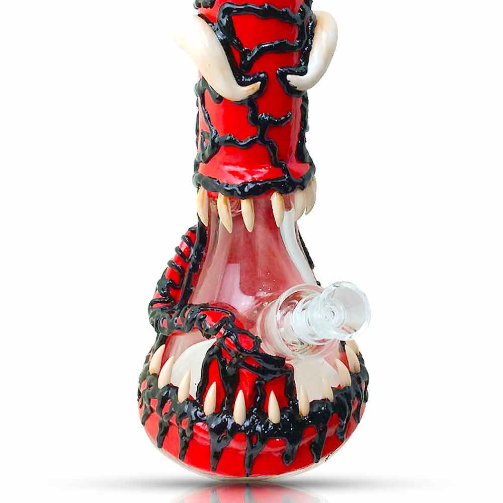 12 INCH 7MM RED EVIL 3D BEAKER WATER PIPE