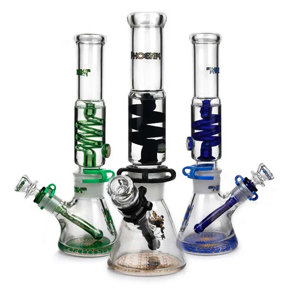 12 INCH PHOENIX 7MM BEAKER w FREEZE COIL WATER PIPE