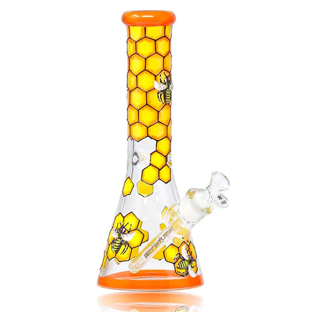 12.5 INCH 3D HONEYCOMB BEES BEAKER WATER PIPE