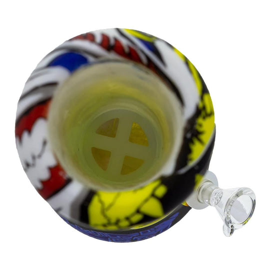 GRAPHIC SILICONE BEAKER WATER PIPE - 12"