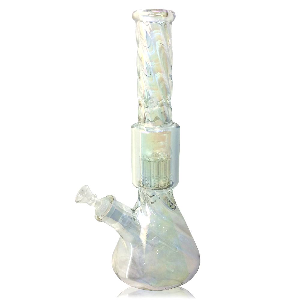 13.5 INCH TWIST HOLOGRAPHIC TREE PERCULATOR BEAKER WATER PIPE