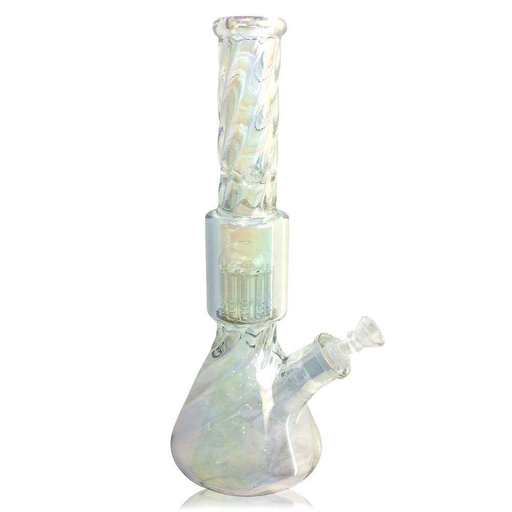 13.5 INCH TWIST HOLOGRAPHIC TREE PERCULATOR BEAKER WATER PIPE