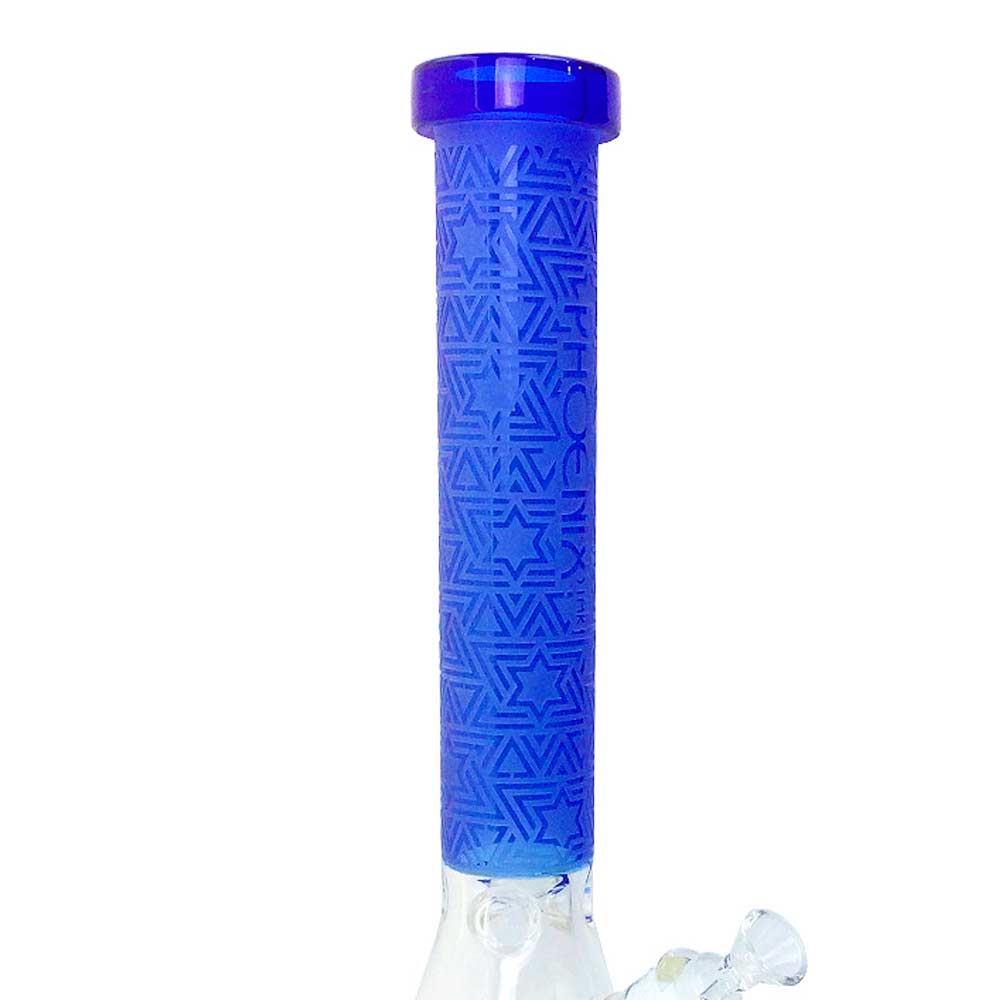 15 INCH PHOENIX STAR OF DAVID ENGRAVED BEAKER WATER PIPE