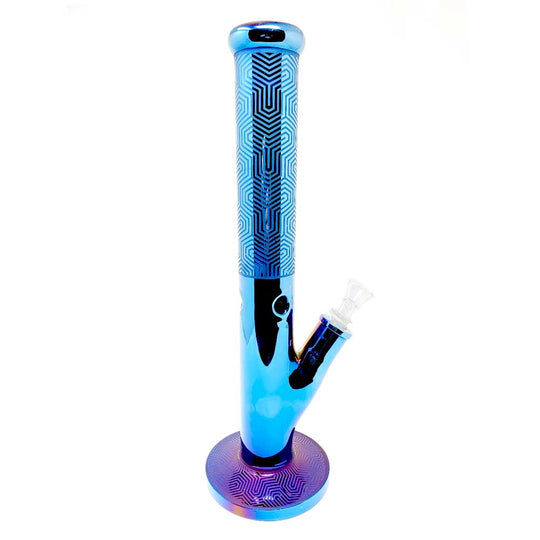 16" ELECTRO PLATED COLORED STRAIGHT SHOT BONG