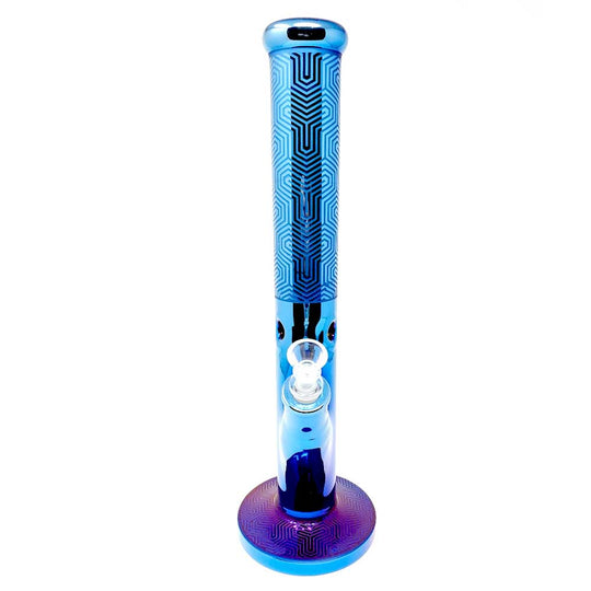 16" ELECTRO PLATED COLORED STRAIGHT SHOT BONG