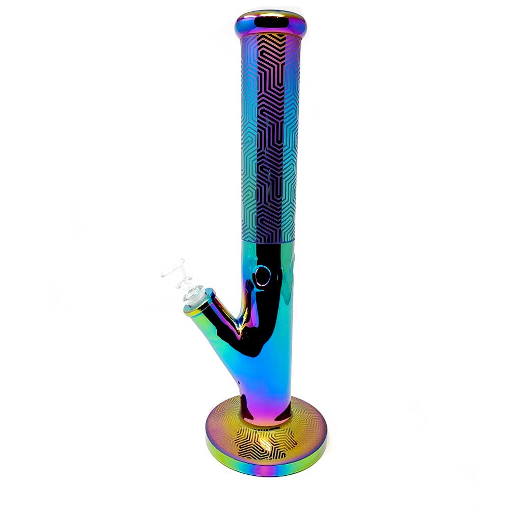 16" ELECTRO PLATED COLORED STRAIGHT SHOT BONG