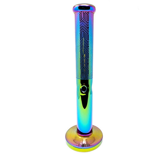 16" ELECTRO PLATED COLORED STRAIGHT SHOT BONG