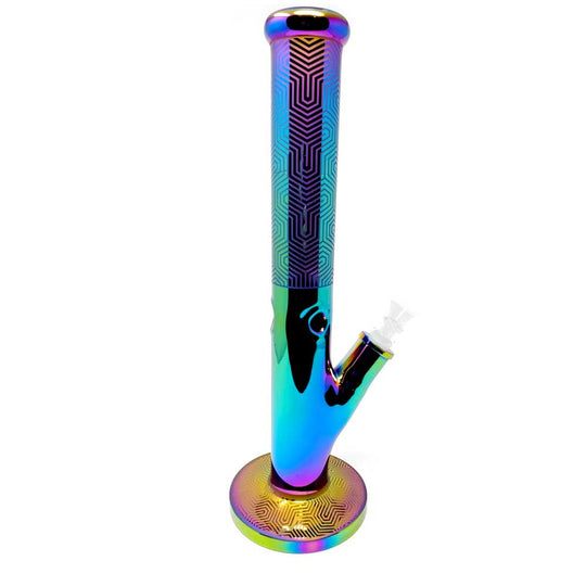 16" ELECTRO PLATED COLORED STRAIGHT SHOT BONG