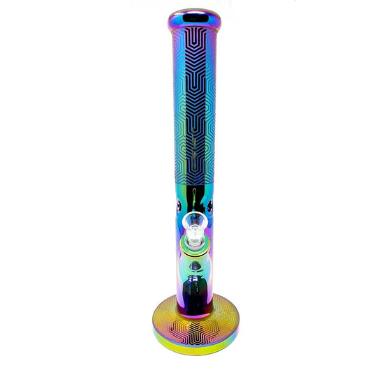 16" ELECTRO PLATED COLORED STRAIGHT SHOT BONG