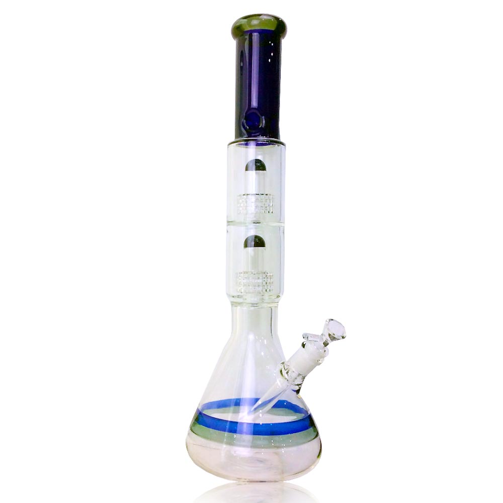 19 INCH DUAL DIAMOND PERC BEAKER WATER PIPE