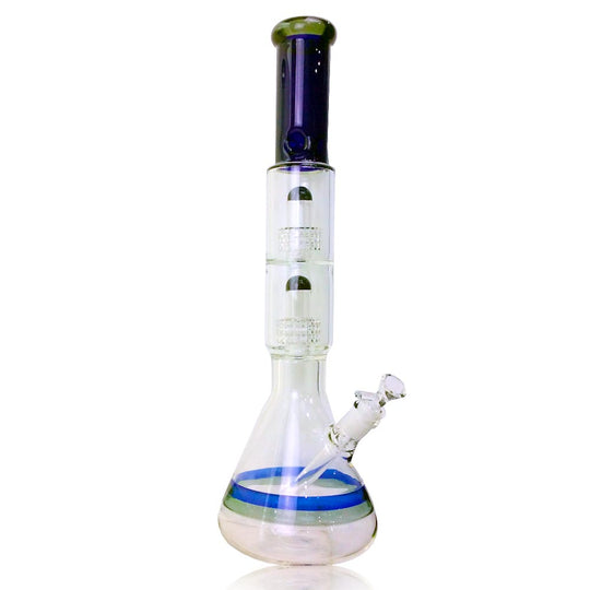 19 INCH DUAL DIAMOND PERC BEAKER WATER PIPE