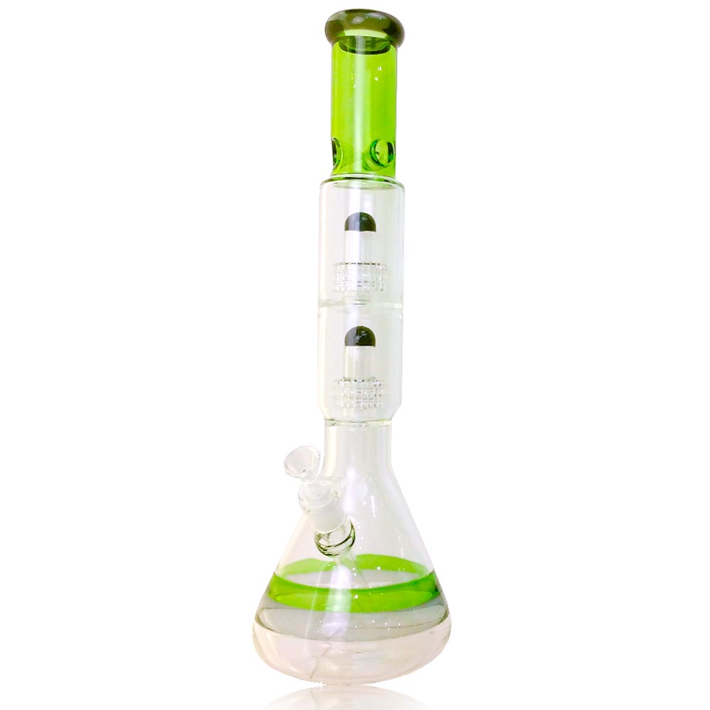 19 INCH DUAL DIAMOND PERC BEAKER WATER PIPE