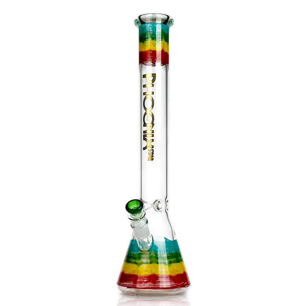 19 INCH PHOENIX RASTA COLORS BEAKER WATER PIPE