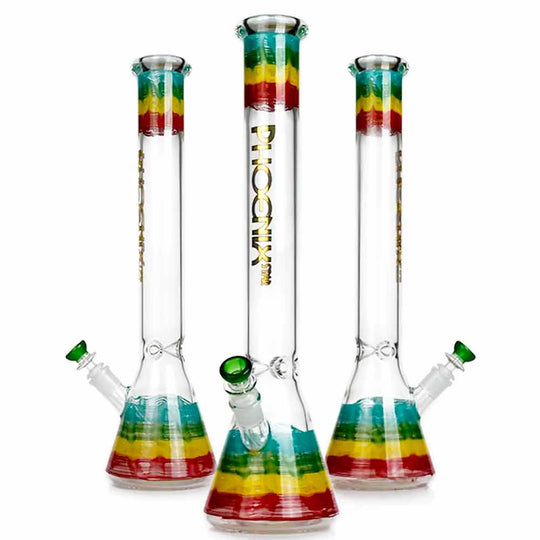 19 INCH PHOENIX RASTA COLORS BEAKER WATER PIPE